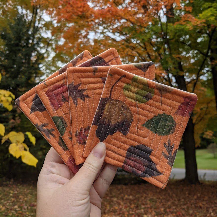 Fall Foliage Quilted Coasters