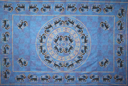 Tapestry Twin Size Fancy Elephant Blue by Homeportonline