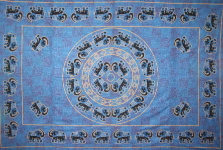 Tapestry Twin Size Fancy Elephant Blue by Homeportonline