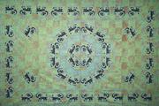 Tapestry Single Size Fancy Elephant Green by Homeportonline