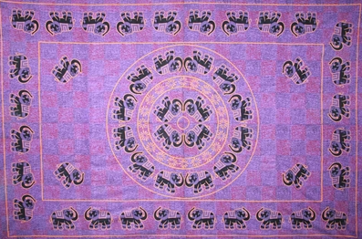 Tapestry Twin Size Fancy Elephant Purple by Homeportonline