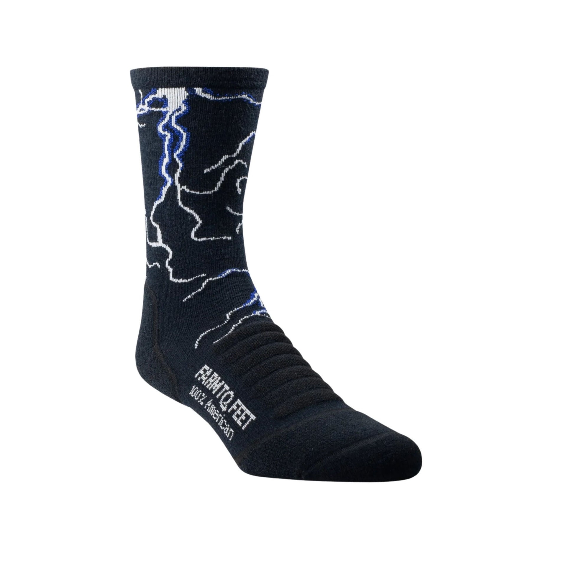 Farm To Feet Men's American Trail Mount Thielsen Light Targeted Cushion Three Quarter Crew Socks - Black by Lenny's Shoe & Apparel