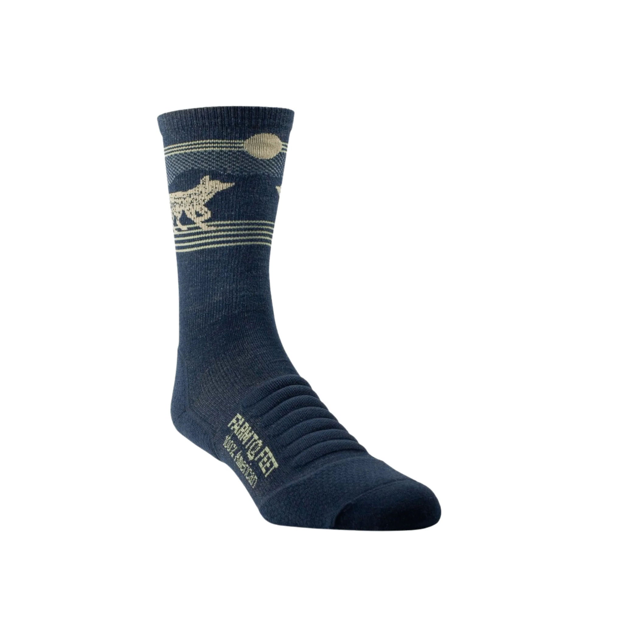 Farm To Feet Men's Lone Wolf Light Targeted Cushion Three Quarter Crew Socks - Total Eclipse by Lenny's Shoe & Apparel