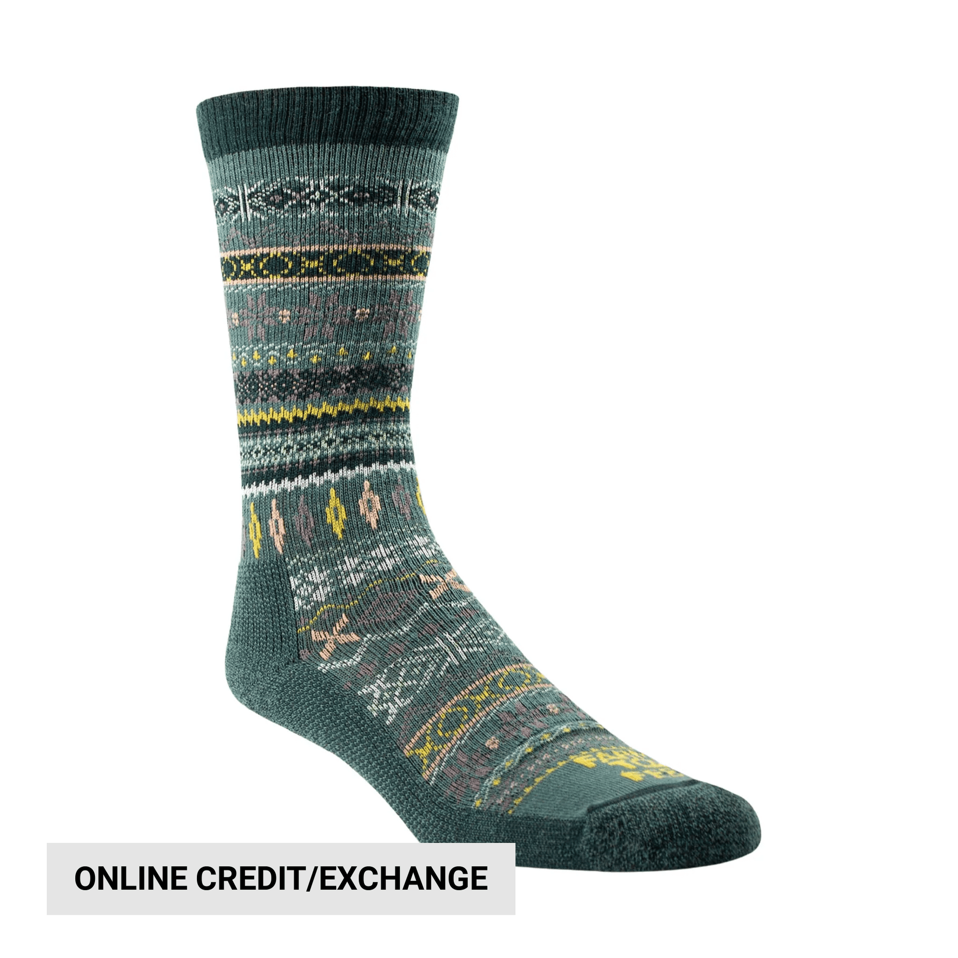 Farm To Feet Women's Hamilton Light Cushion Crew - Green Cables by Lenny's Shoe & Apparel