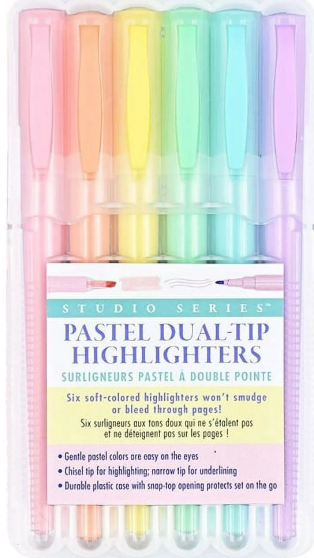 Art Center Highlighters Dual Tip Pastel 6 Colors by Homeportonline
