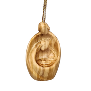Modern Style Nativity Scene Ornament - Olive Wood - 2 Inch
