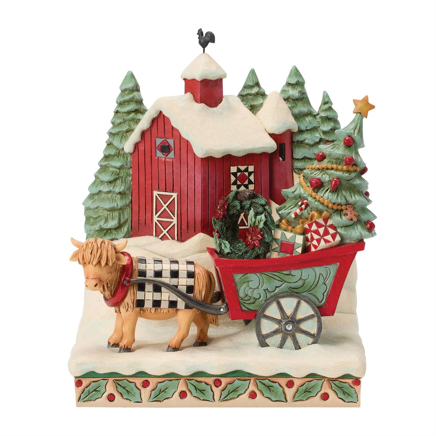 Highland Glen Barn Scene - Full of Christmas Spirit