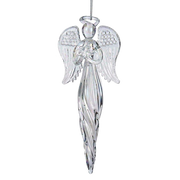 Angel Finial Glass Ornament - Holding a Tree