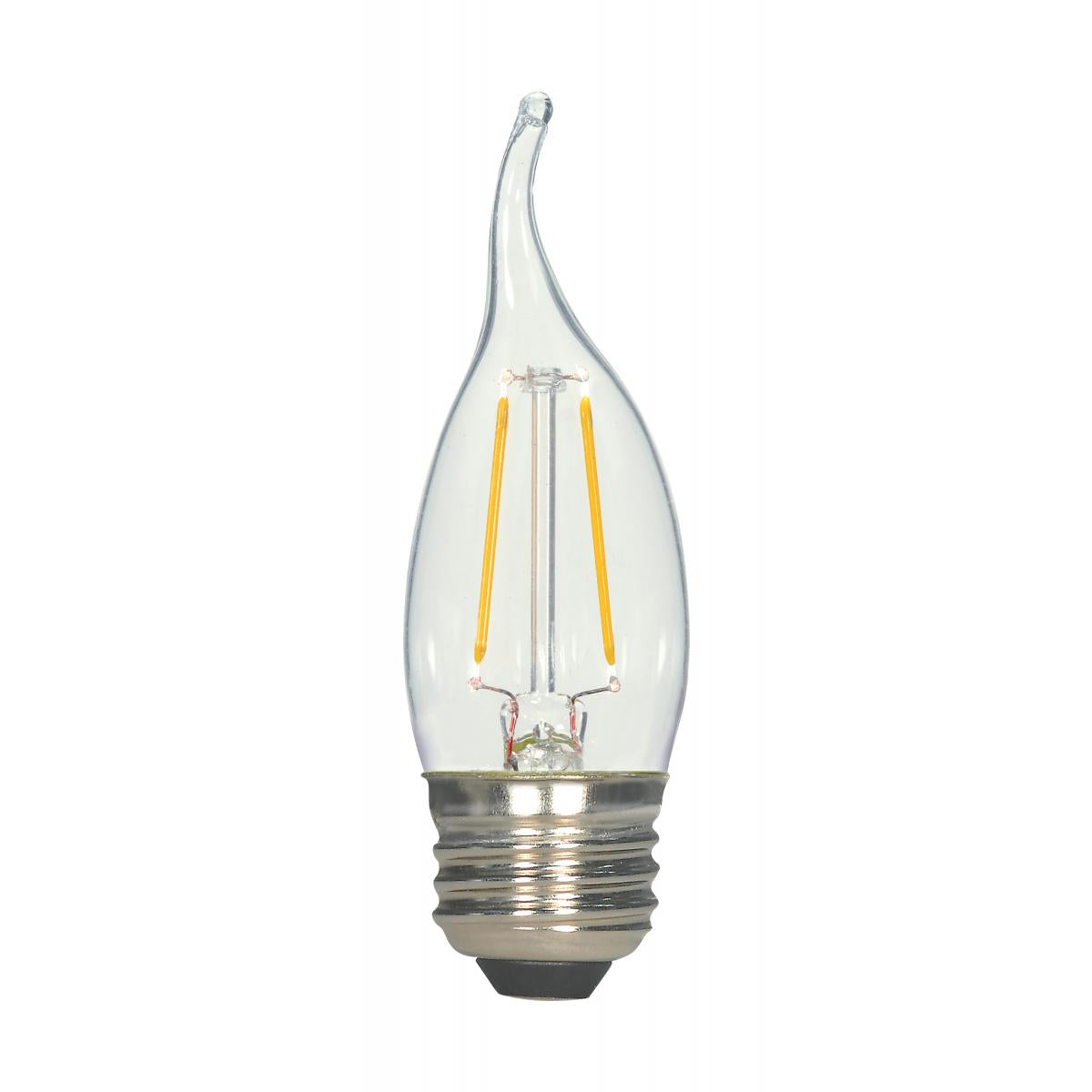 LED Light Bulb (2 Pack) Flame Tip 2.5W (25W Equivalent), CA10, 180 Lumens, 2700K CCT by Homeportonline