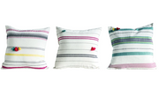 Throw Pillow - Hand Woven Cotton Stripe w/Tassels 16" 3 Styles (Sold Individually) by Homeportonline