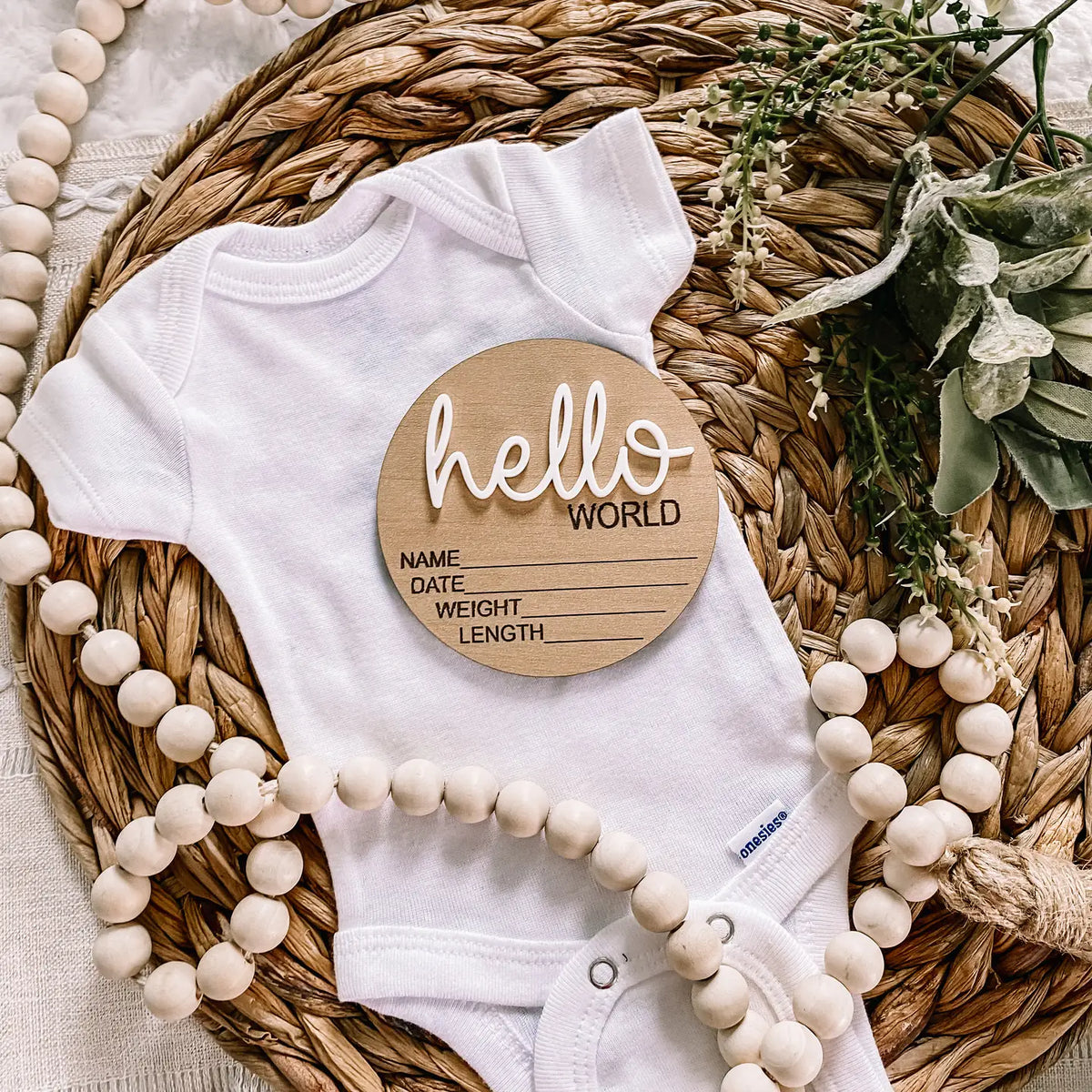 Hello World Birth Announcement Disc