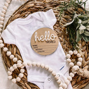 Hello World Birth Announcement Disc