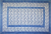 Tapestry Queen Size Rajasthan Print Floral Blue & White by Homeportonline