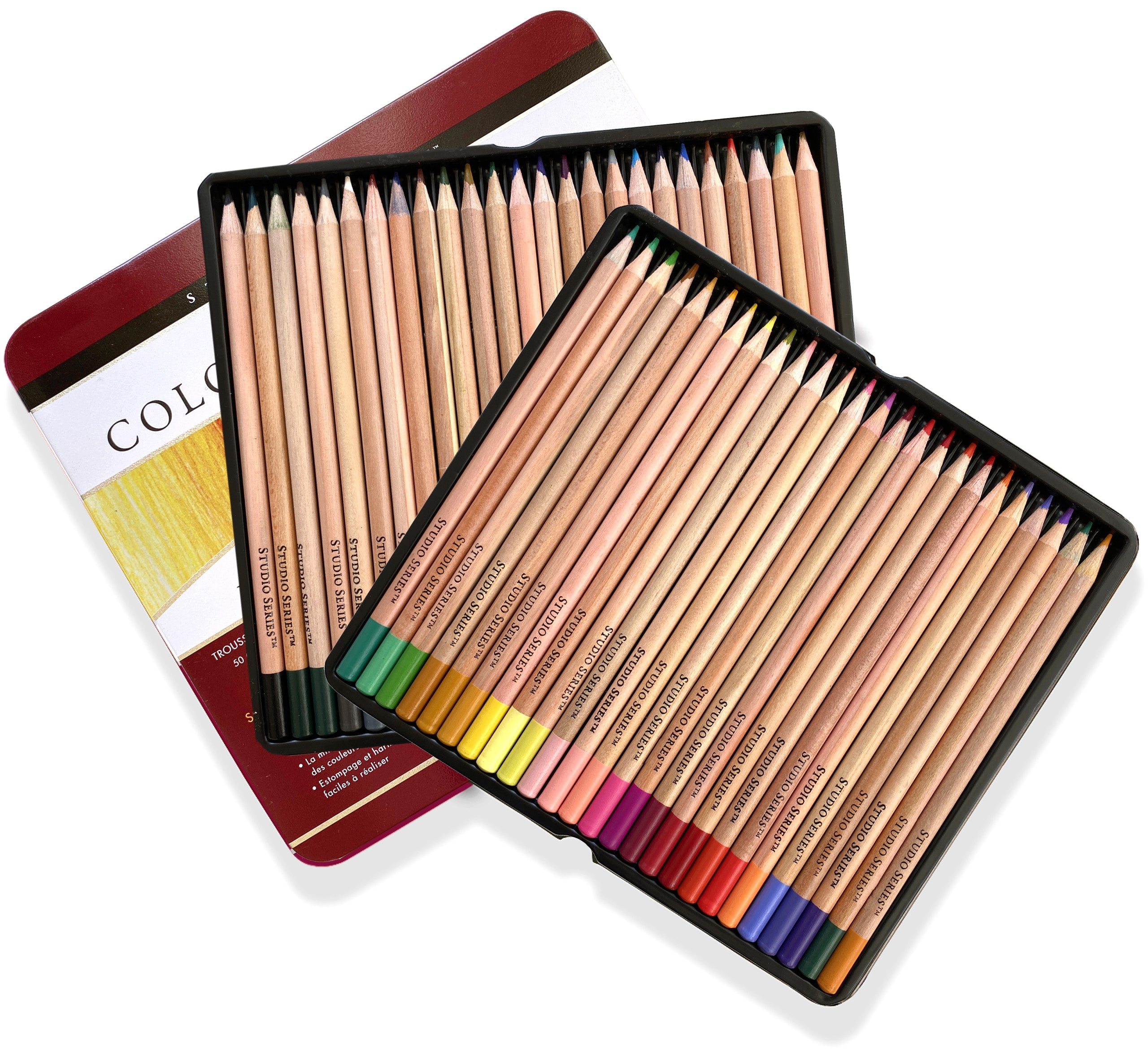 Art Center Colored Pencil Set 50 Piece in Storage Tin by Homeportonline