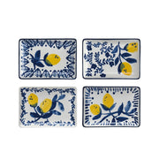 Hand-Painted Stoneware 3" Square Dish w/ Lemons, 4 Styles by Homeportonline