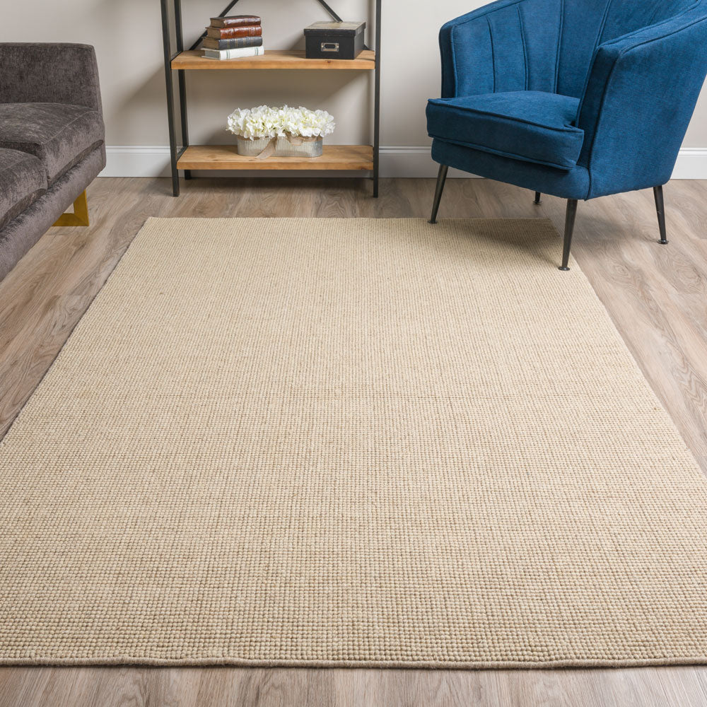 Monaco Popcorn Wool Oatmeal Rug 3'6"X5'6" by Homeportonline