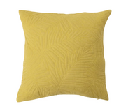 Pillow Quilted Fern Frond Pattern Cotton Chartreuse 16" Square by Homeportonline