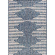 Eagean 5'3" X 7'7" Outdoor Rug Center Diamond Stripe with White Stripes by Homeportonline
