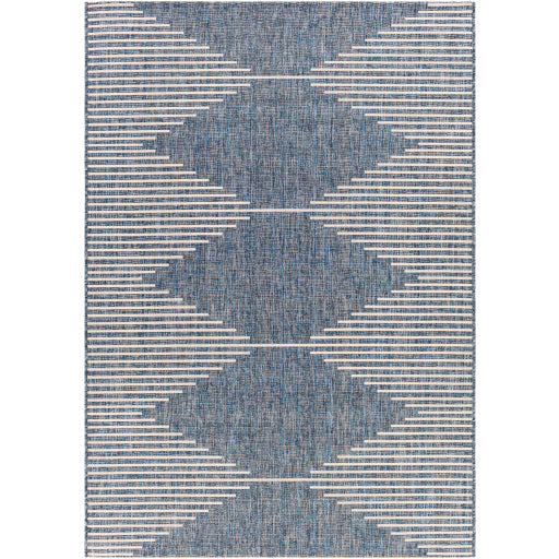 Eagean 5'3" X 7'7" Outdoor Rug Center Diamond Stripe with White Stripes by Homeportonline