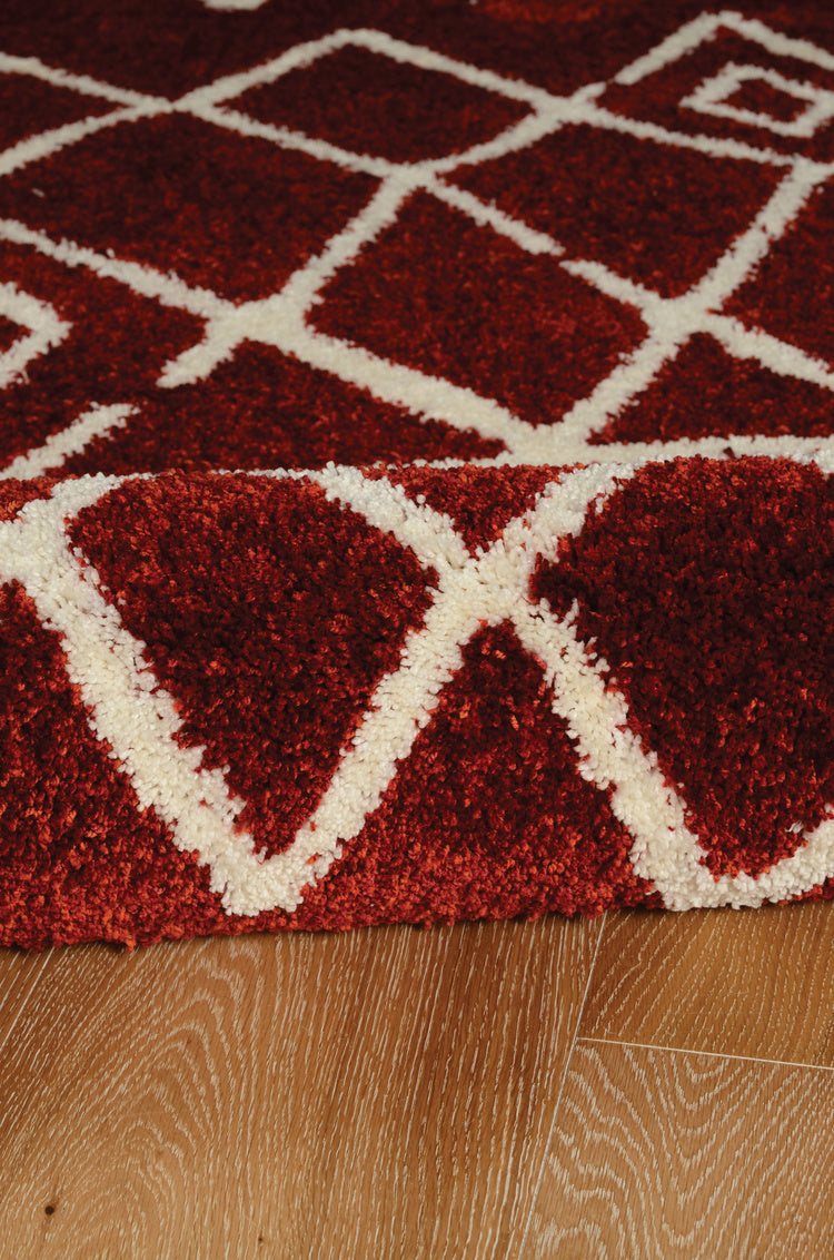 Marrakech Zag Ivory and Rust Rug 5ft x 7ft by Homeportonline