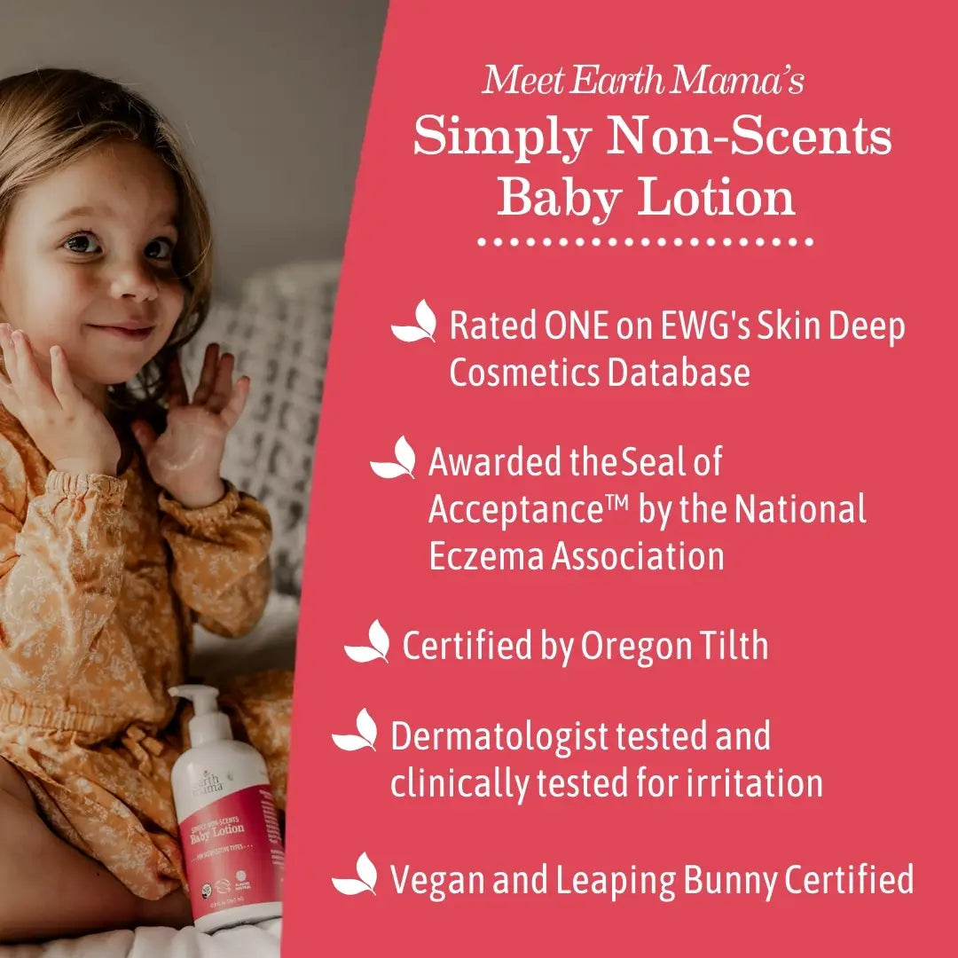 Earth Mama Simply Non-Scents Baby Lotion | Organic & Eczema-Friendly