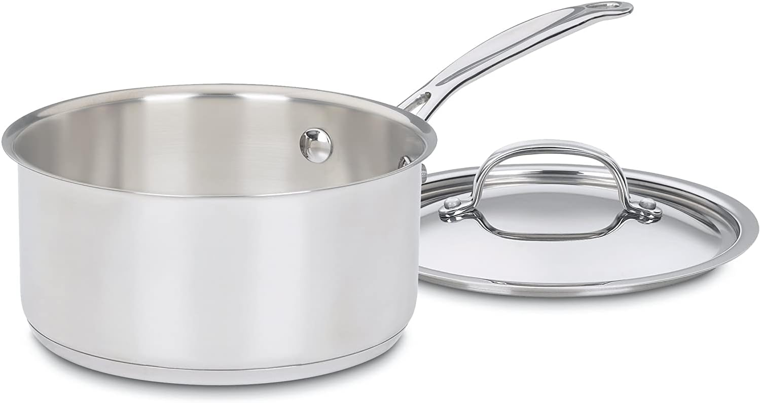 Cookware - Chefs Classic Stainless Steel Saucepan w/Lid 2.0qt by Homeportonline