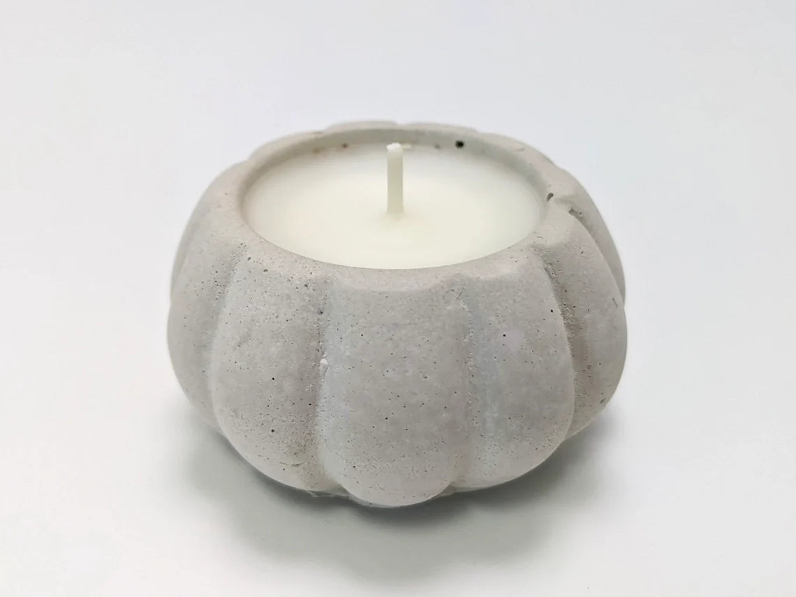 Sale!Halloween Pumpkin Candle - Mini Concrete Fall Tea Light