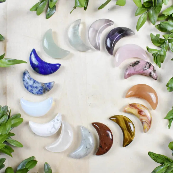 Crescent Moon Gemstone Pocket Stone by Wild Lark