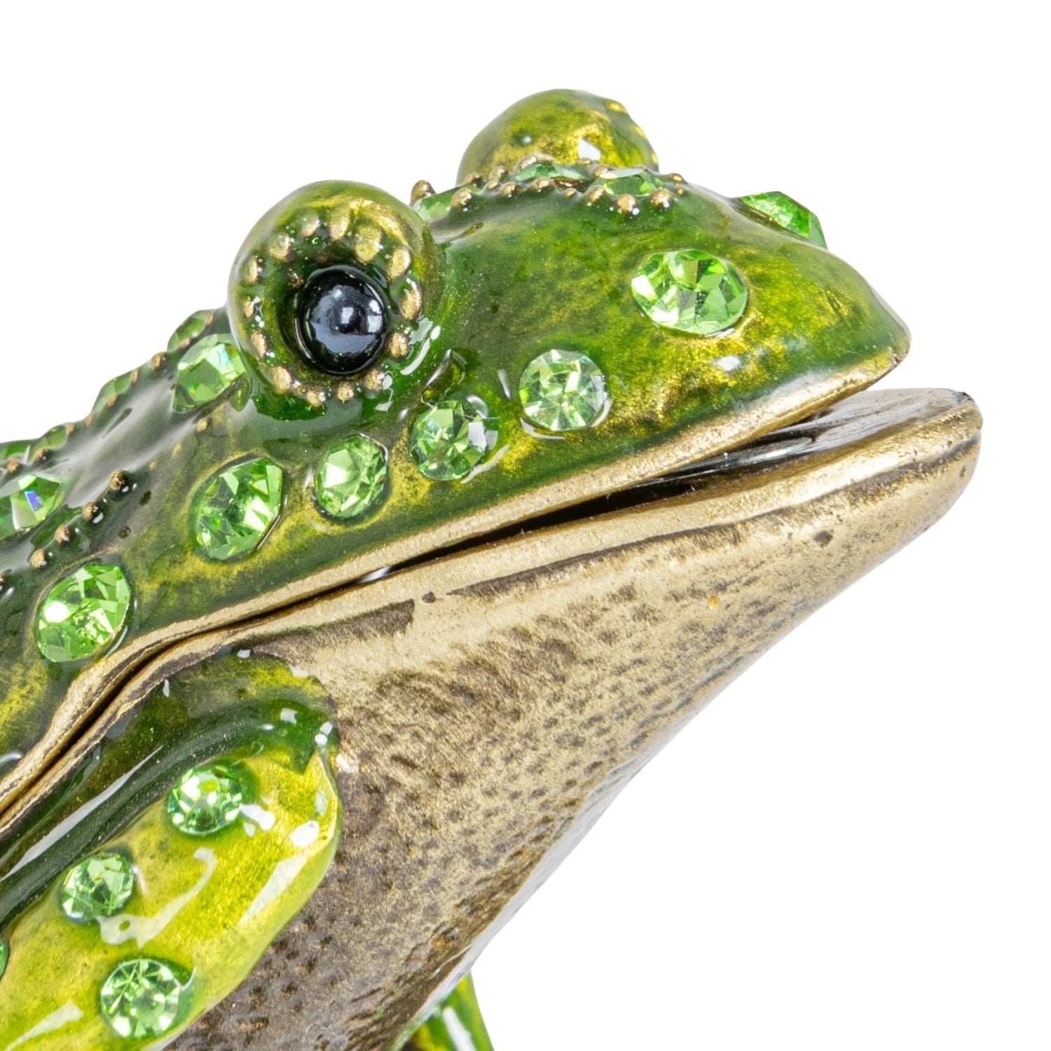 Trinket Box Enameled Metal Frog 3"l x 2.25"h by Homeportonline