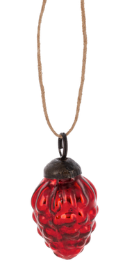 Red Mercury Glass Pinecone Ornament