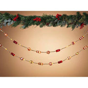79" Lighted Twinkling w/ Green Glass Candy Garland