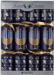 10 inch 8 Count Dreidels and Menorah Holiday Crackers