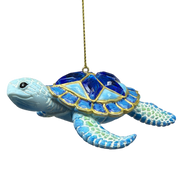 Sea Turtle with Dark Blue Gems Ornament
