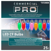 Multicolor LED C9 Light Bulbs - 25 Pack