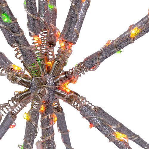 Silver Glitter Starburst Tree Topper - 12 Inch Multicolor