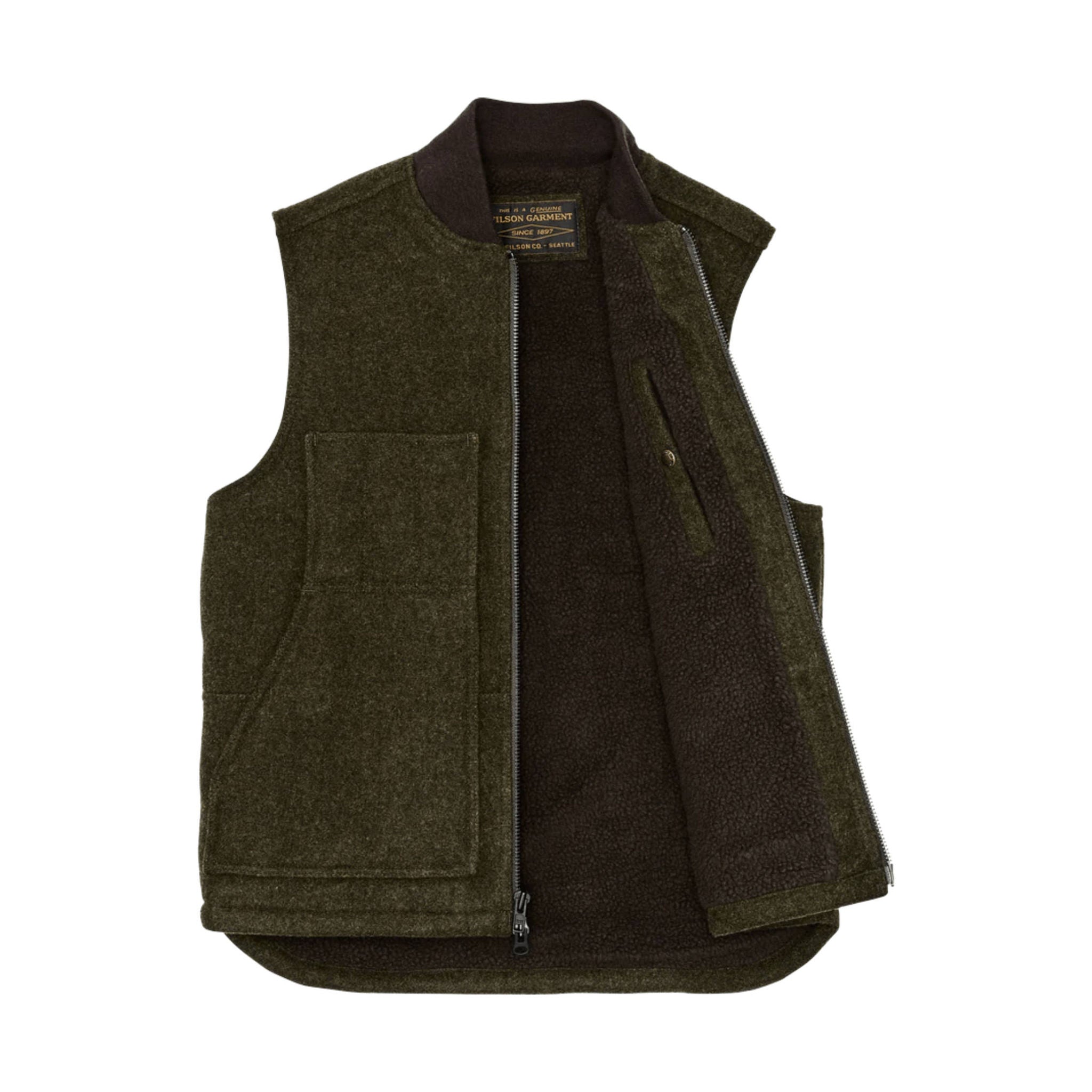 Filson Lined Mackinaw Wool Work Vest - Forest Green by Lenny's Shoe & Apparel