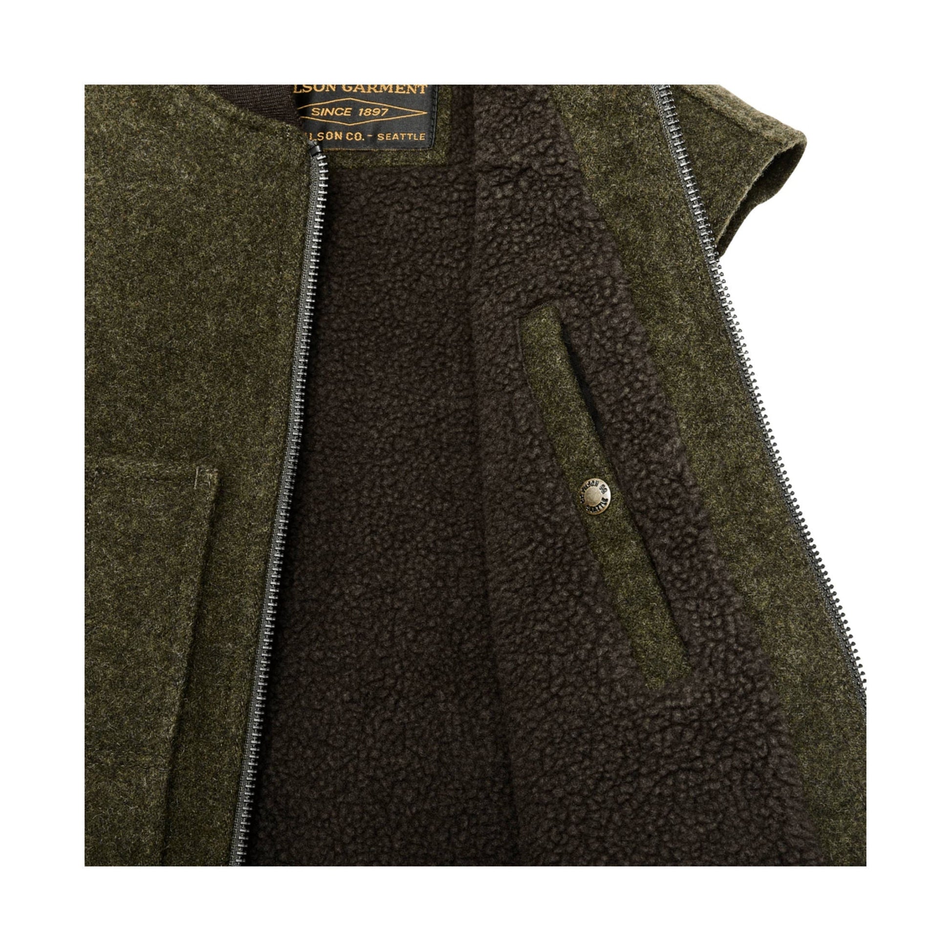 Filson Lined Mackinaw Wool Work Vest - Forest Green by Lenny's Shoe & Apparel