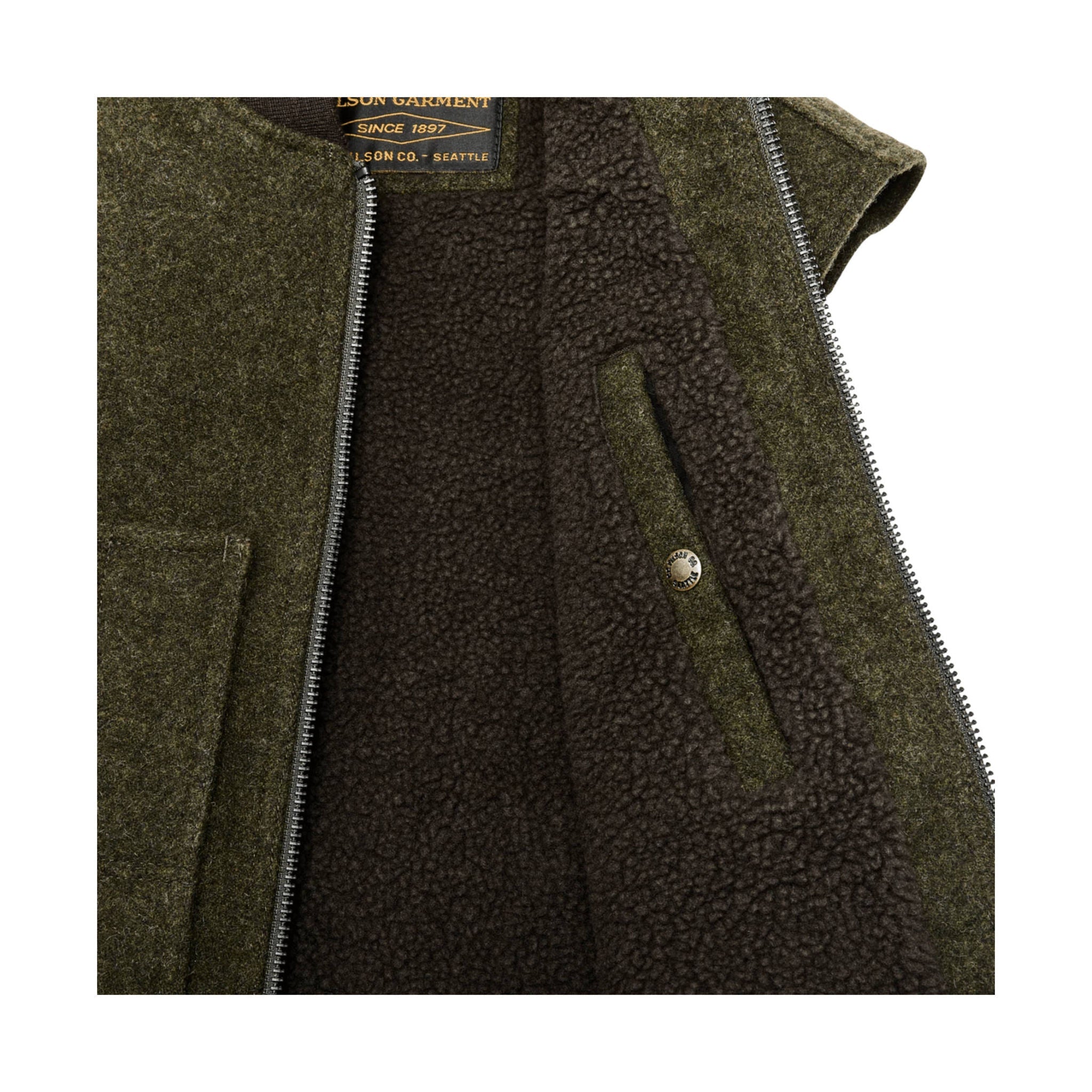 Filson Lined Mackinaw Wool Work Vest - Forest Green by Lenny's Shoe & Apparel