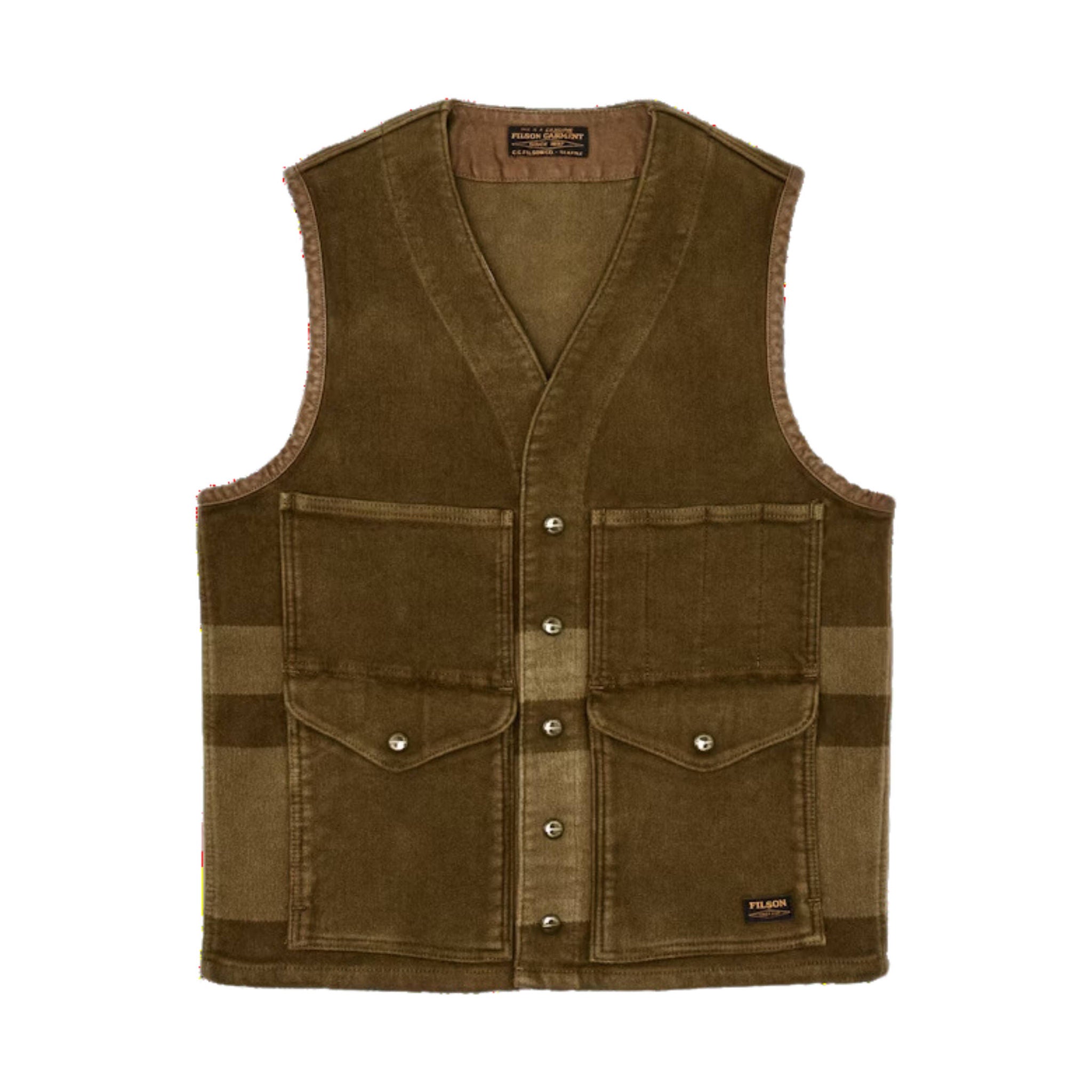 Filson Men's Beartooth Cruiser Vest - Marsh Olive Stripe by Lenny's Shoe & Apparel