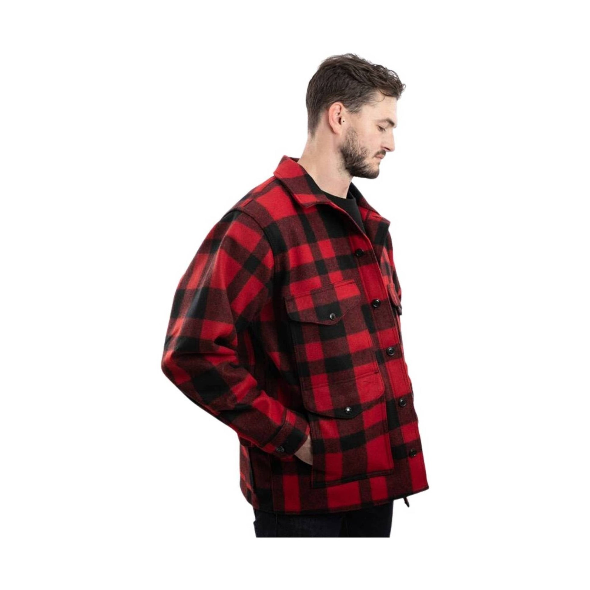 Filson Men's Mackinaw Wool Cruiser - Red/Black Plaid by Lenny's Shoe & Apparel