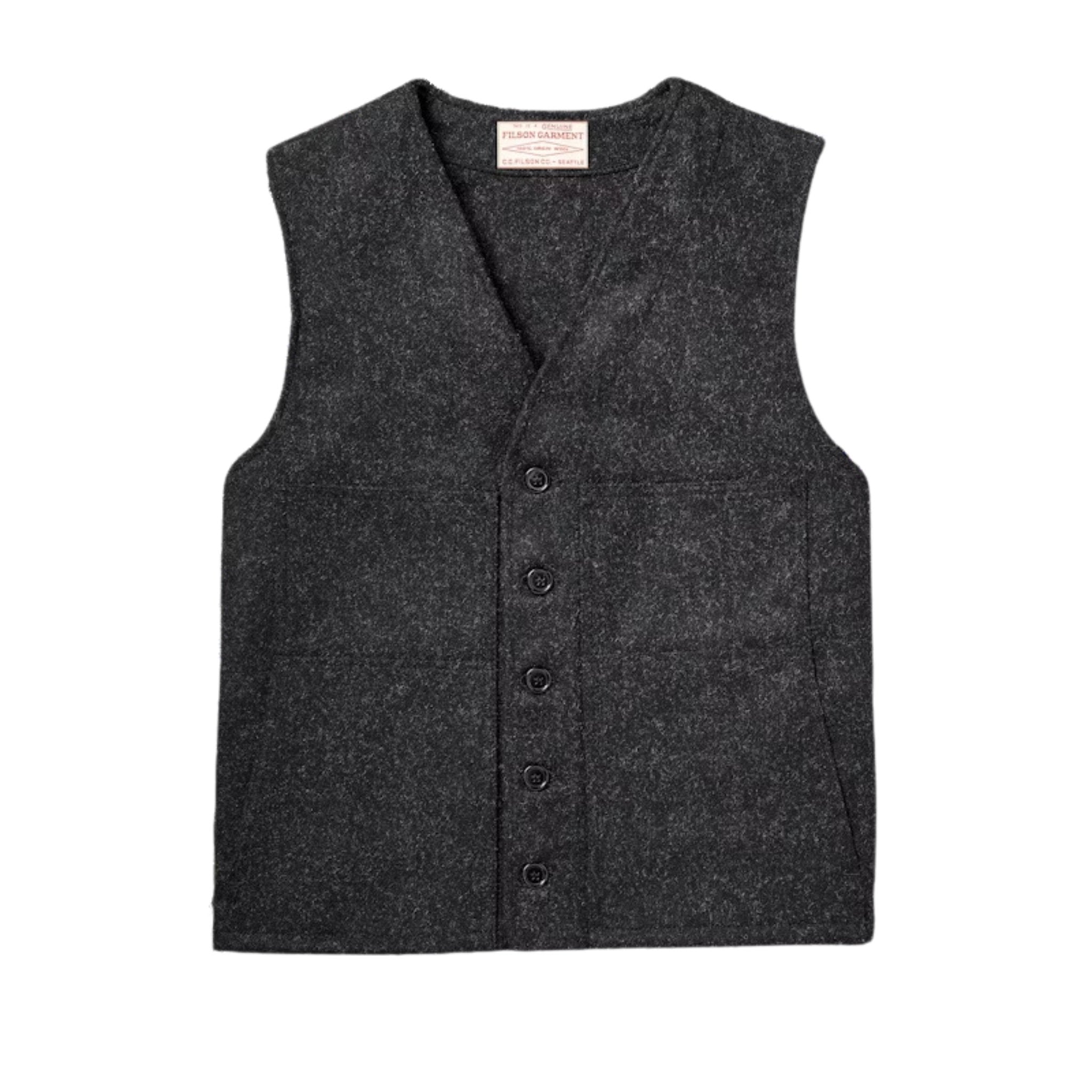 Filson Men's Mackinaw Wool Vest - Charcoal by Lenny's Shoe & Apparel
