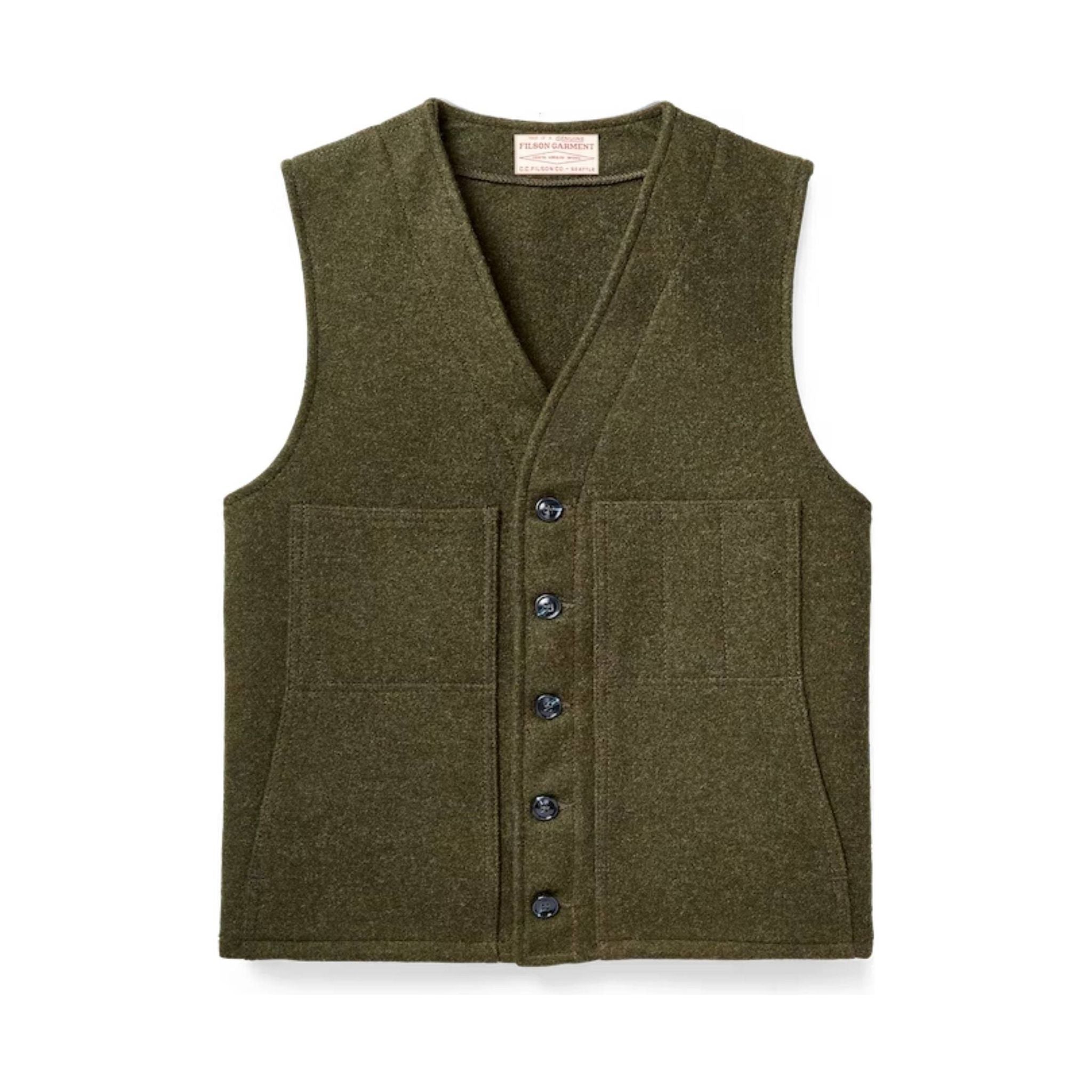 Filson Men's Mackinaw Wool Vest - Forest Green by Lenny's Shoe & Apparel