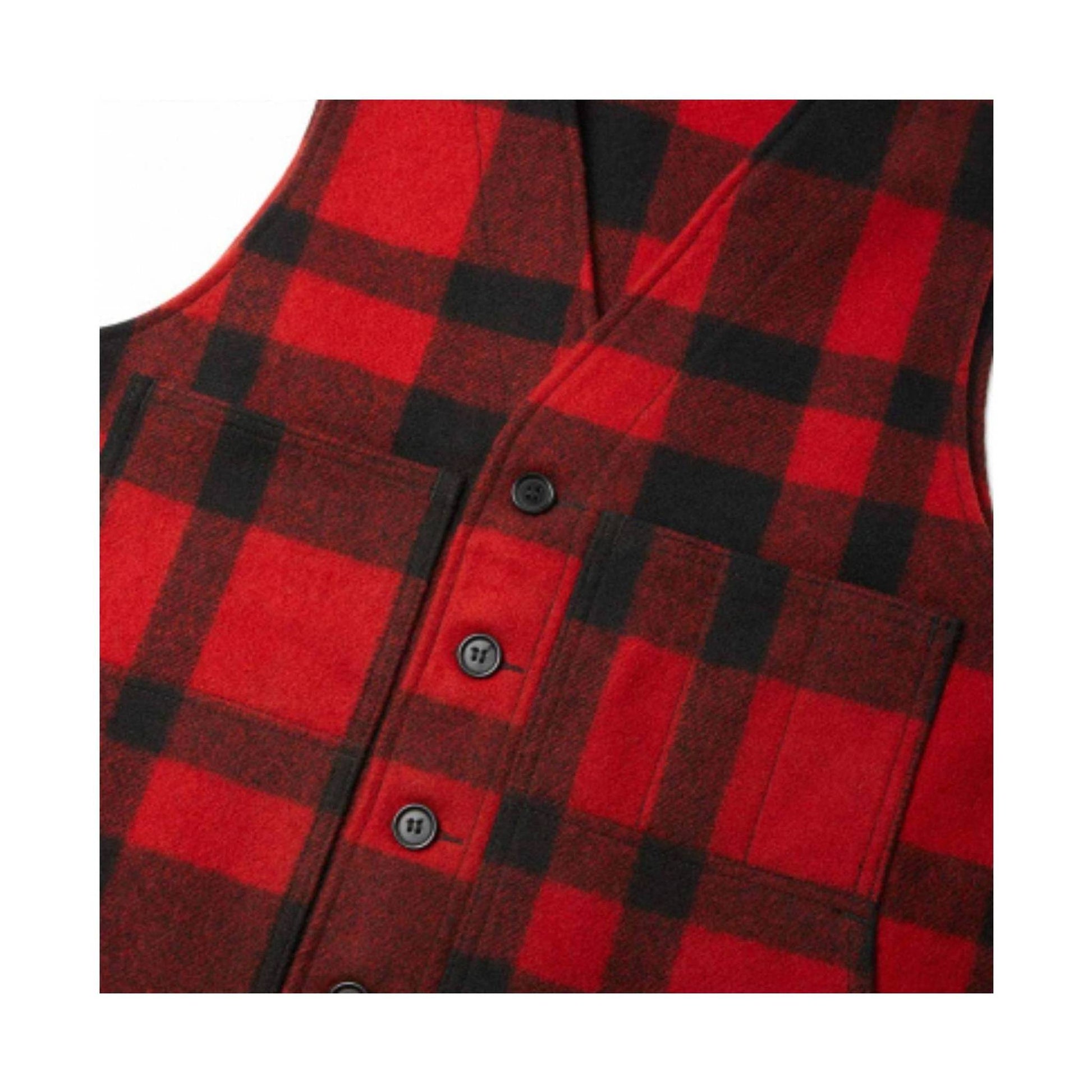 Filson Men's Mackinaw Wool Vest - Red/Black by Lenny's Shoe & Apparel