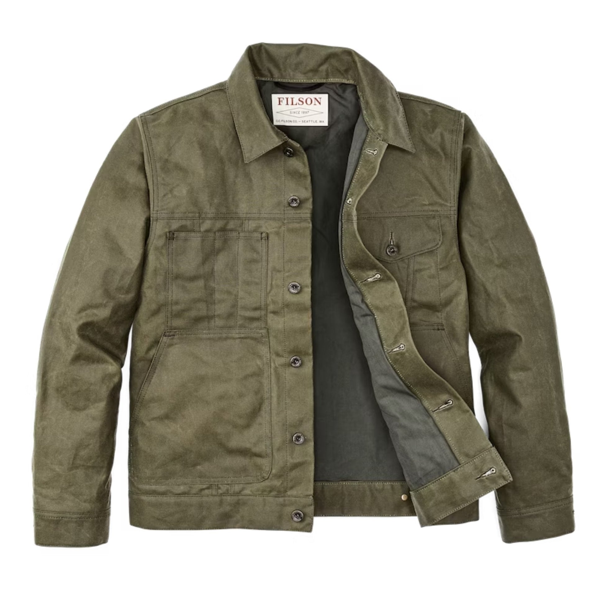 Filson Men's Short Lined Cruiser Jacket - Military Green by Lenny's Shoe & Apparel