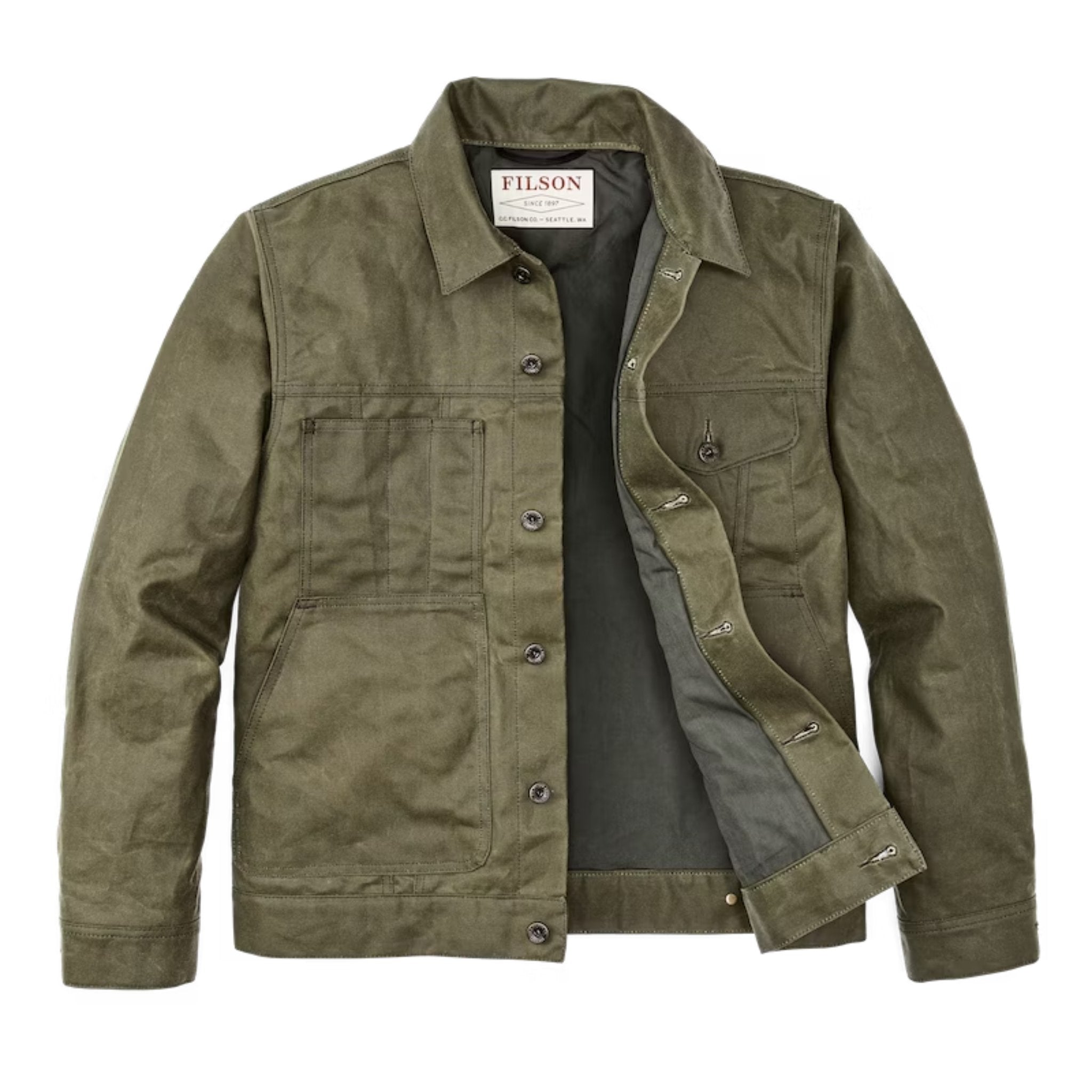 Filson Men's Short Lined Cruiser Jacket - Military Green by Lenny's Shoe & Apparel