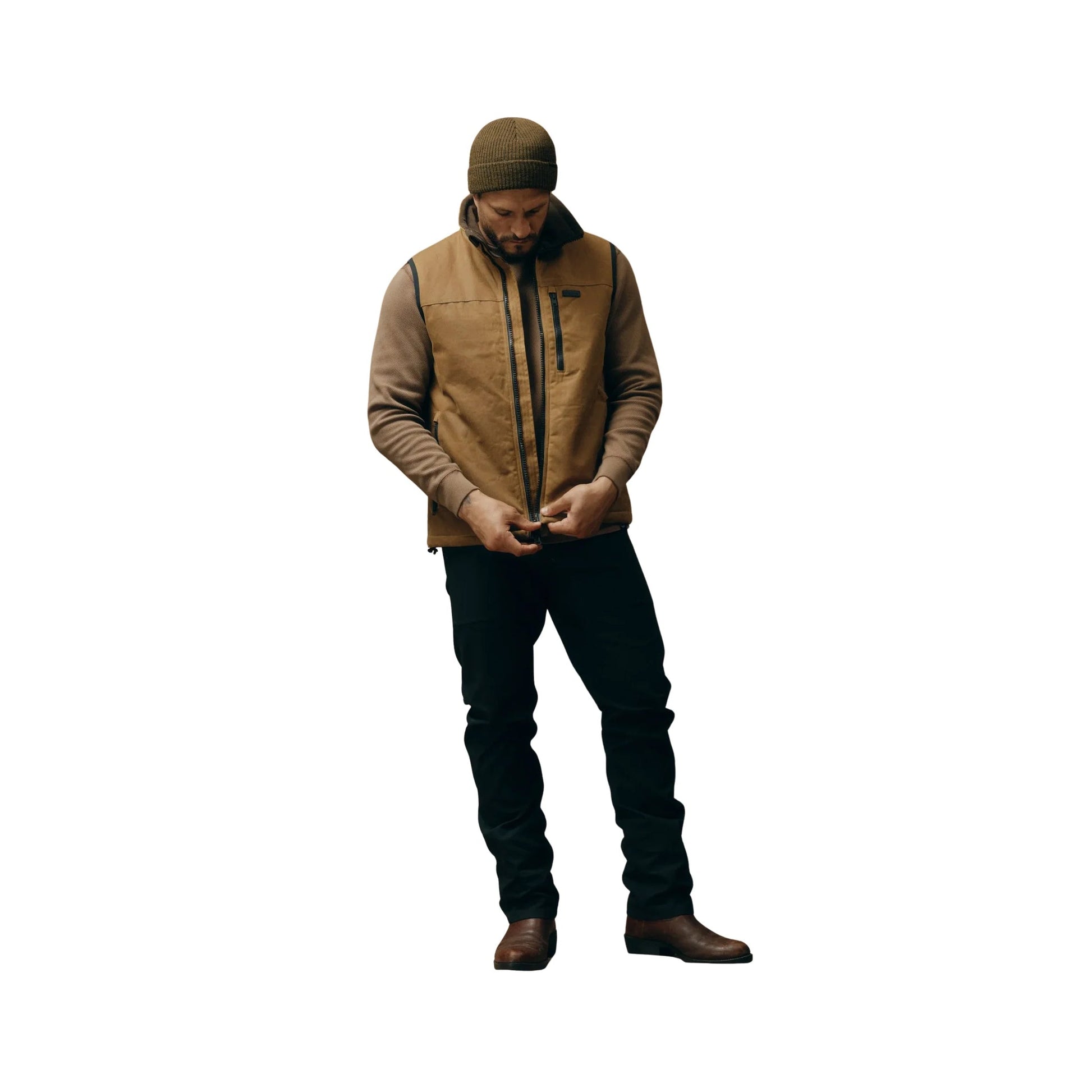 Filson Men's Tin Cloth Primaloft Vest - Dark Tan by Lenny's Shoe & Apparel