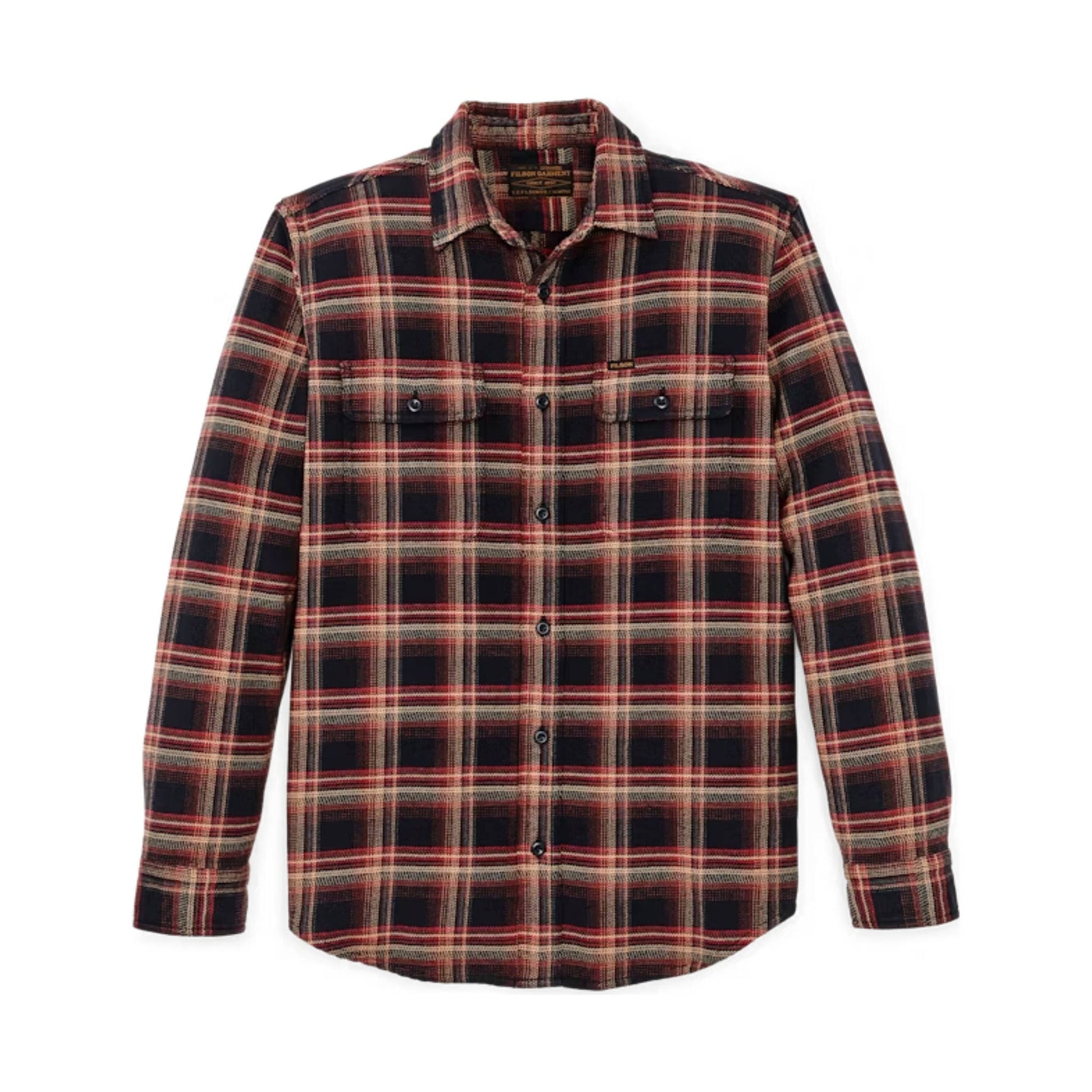 Filson Men's Vintage Flannel Work Shirt - Black Rust Multi Plaid by Lenny's Shoe & Apparel