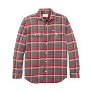Filson Men's Vintage Flannel Work Shirt - Gray Red Multi Plaid by Lenny's Shoe & Apparel