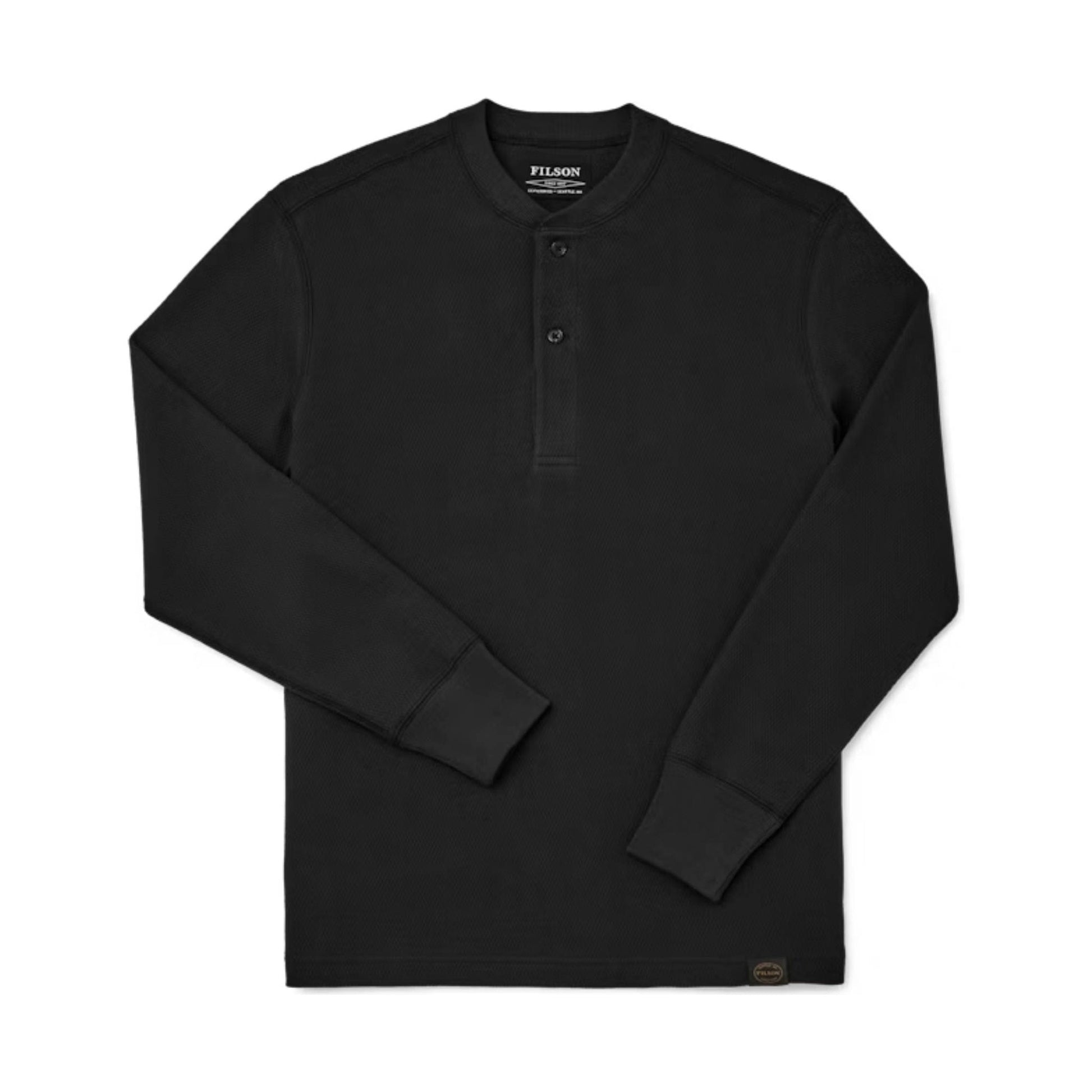 Filson Men's Waffle Knit Henley - Faded Black by Lenny's Shoe & Apparel