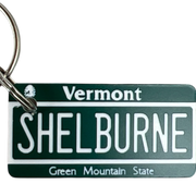 Shelburne Vermont License Plate Key Chain